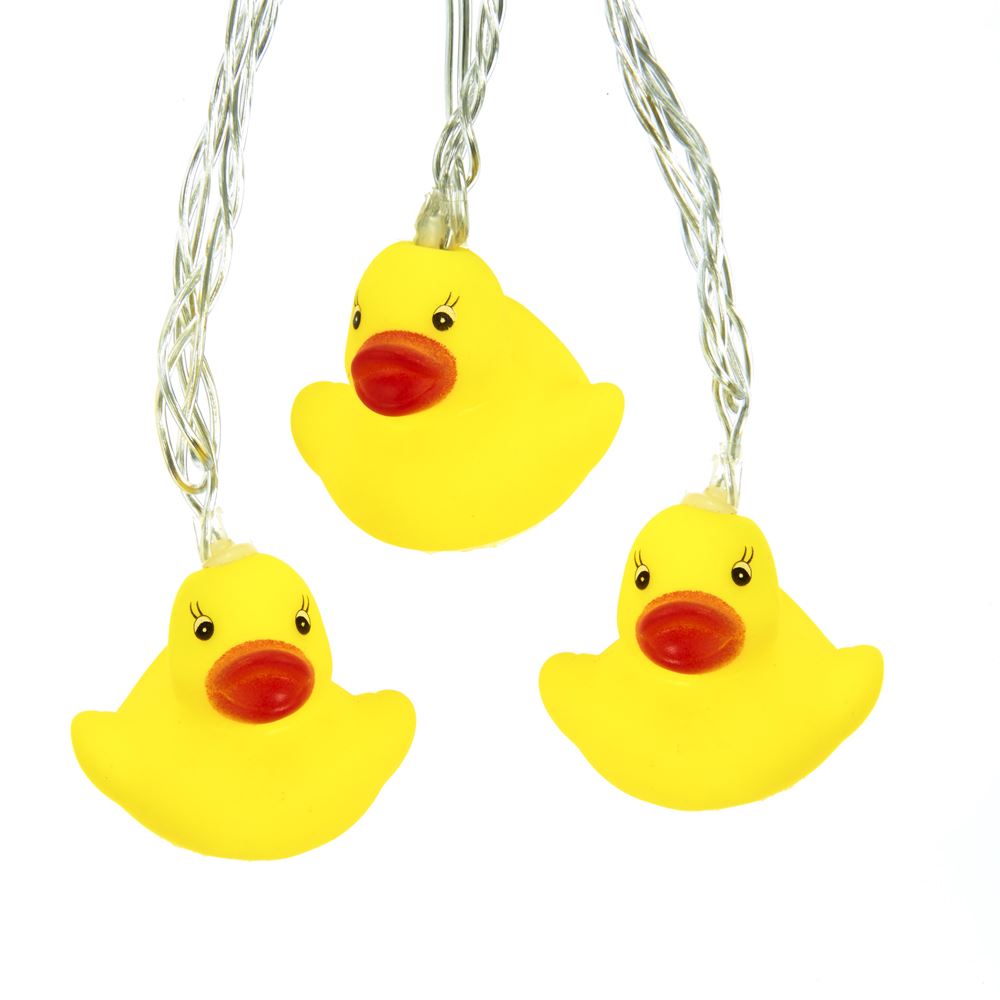 10-Light Yellow Duck Warm White LED Light Set