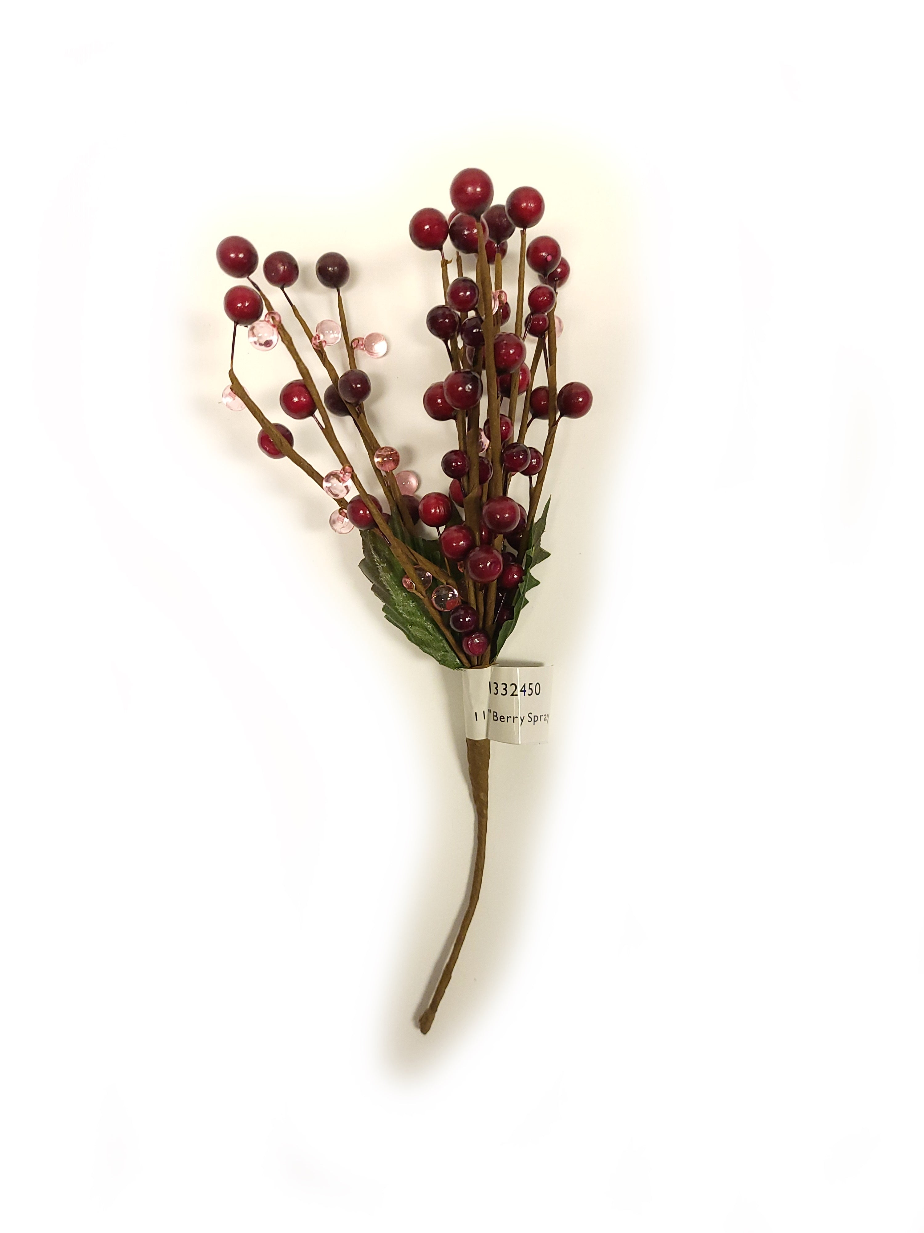 11" Berry Spray - Burgundy