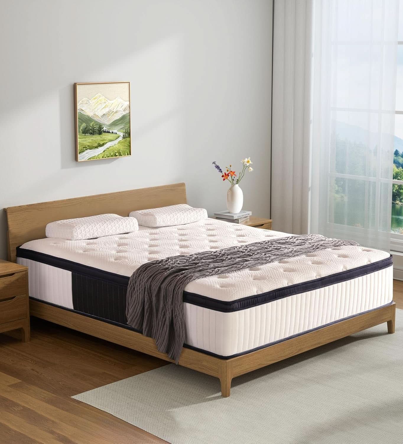 14 Inch Queen Hybrid Memory Foam Mattress Pocket Spring