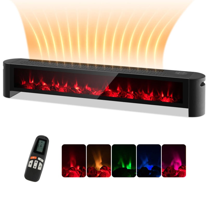 1400W Baseboard Electric Heater With Multicolor Flame