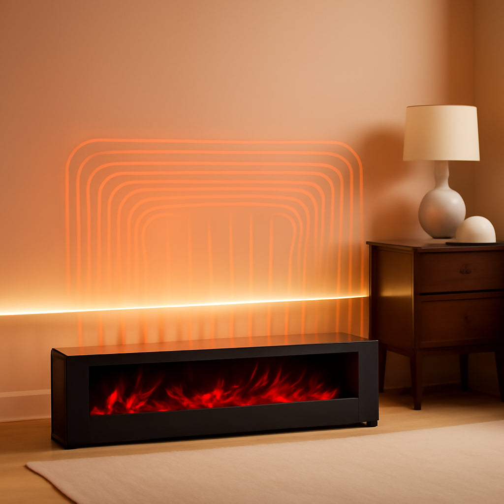 1400W Baseboard Electric Heater With Multicolor Flame