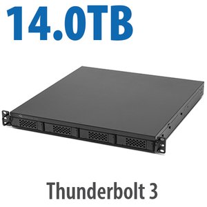 14.0TB (1x2.0TB NVMe + 3x4.0TB HDD) Flex 1U4 4-Bay Rackmount Thunderbolt Storage,