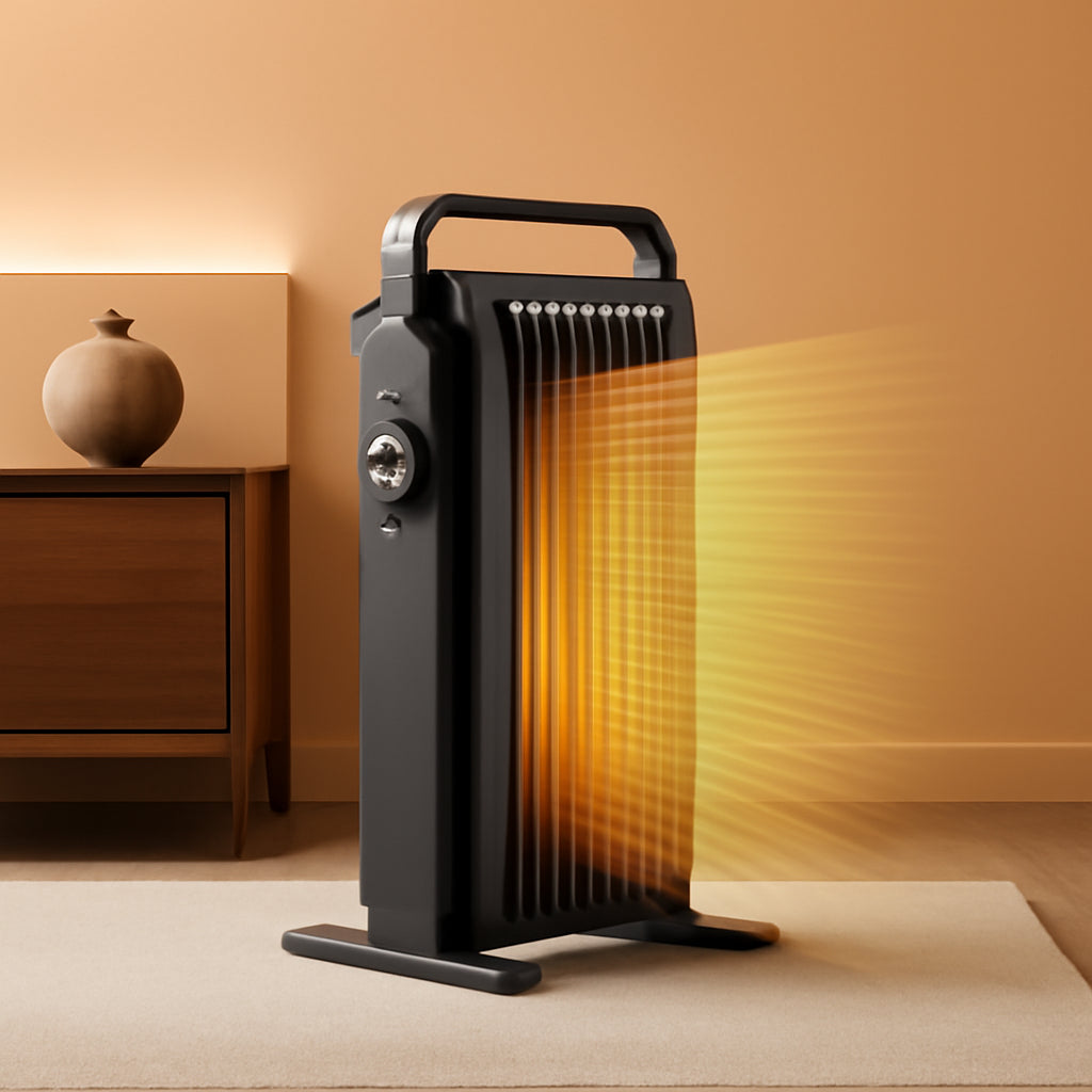 1500W Electric Oil Filled Space Heater With Foldable Rack