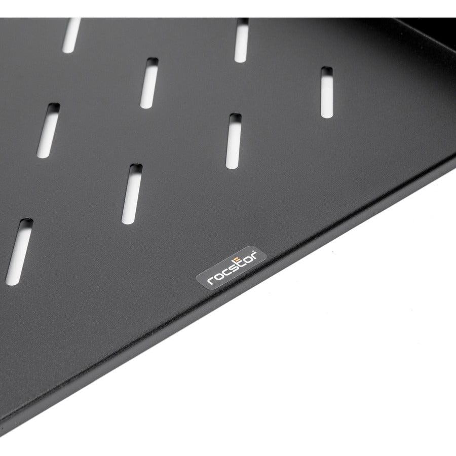 1U Universal Vented Rack Shelf,17.72In 450Mm Depth Black