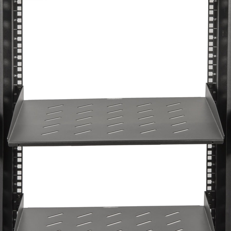 1U Universal Vented Rack Shelf,17.72In 450Mm Depth Black
