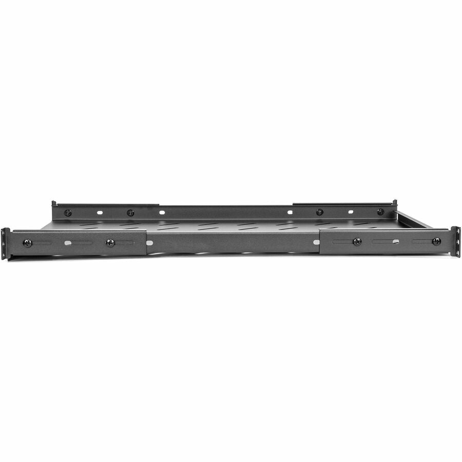 1U Universal Vented Rack Shelf,25.6In 650Mm Shelf Depth Black
