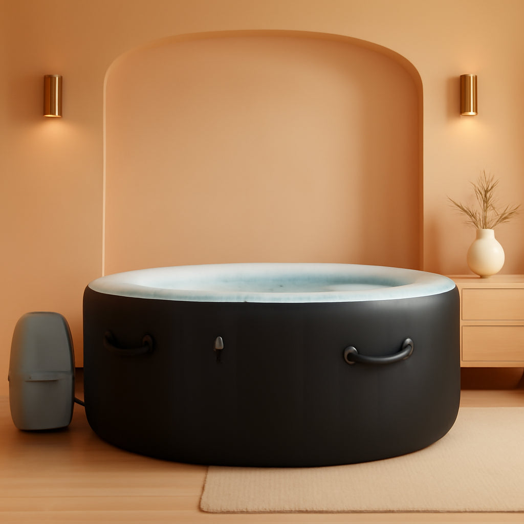 2-4 Person Round Inflatable Hot Tub With 120 Airjets And Energysense Cover