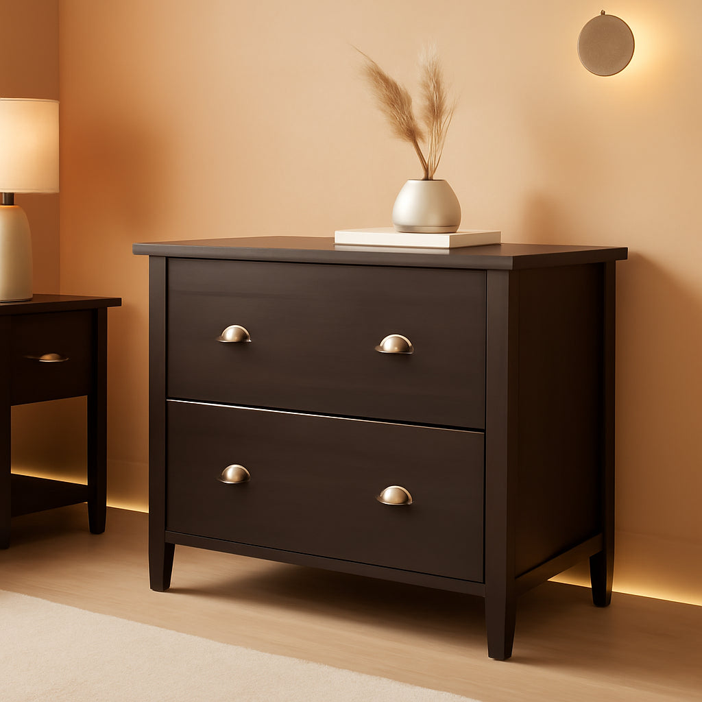 2 Drawer Lateral File Cabinet Cinnamon Cherry Finish