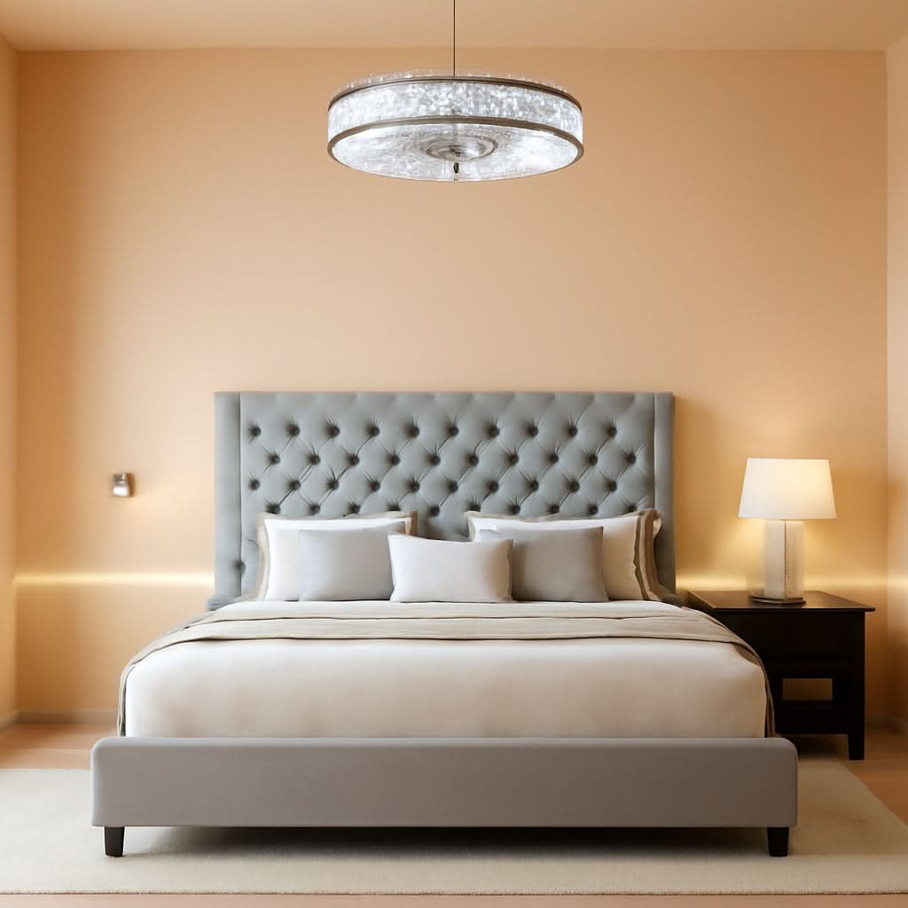 20 Inch White Ceiling Fan With Light Remote Dimmable 6 Speeds Low Profile Flush Mount