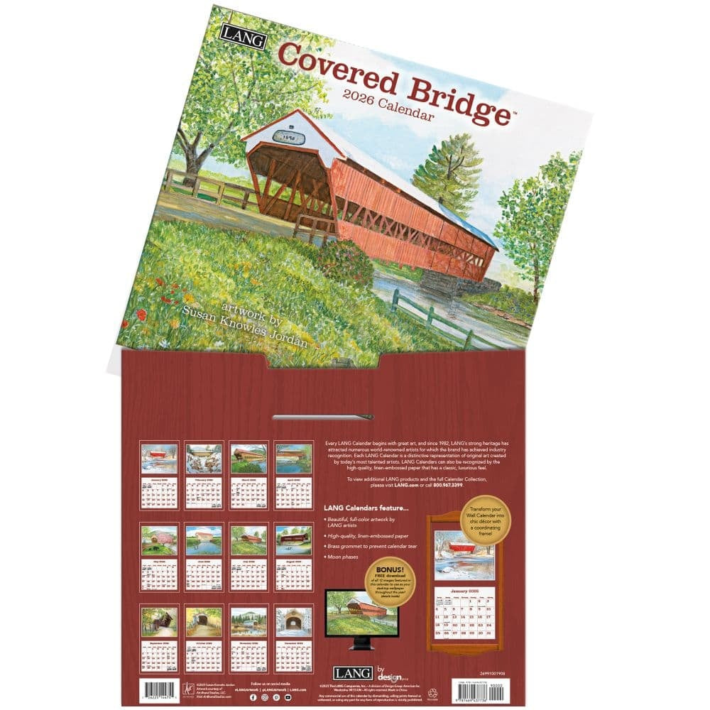 2026 Covered Bridge Wall Calendar