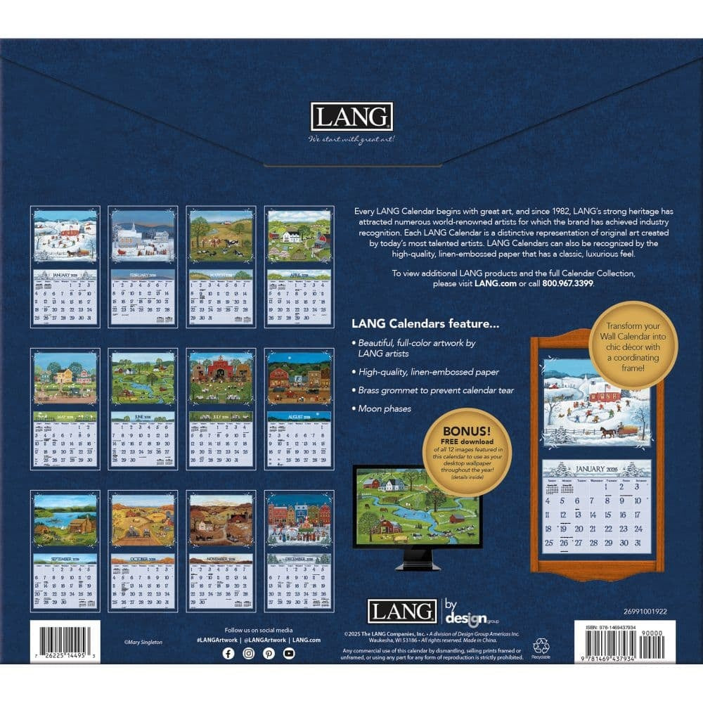 2026 Folk Art Wall Calendar