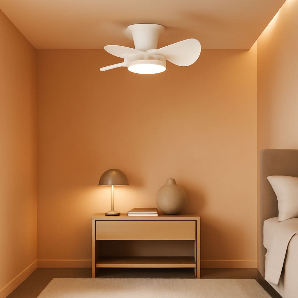 22 Inch Quiet Ceiling Fan With LED Light And Remote Control
