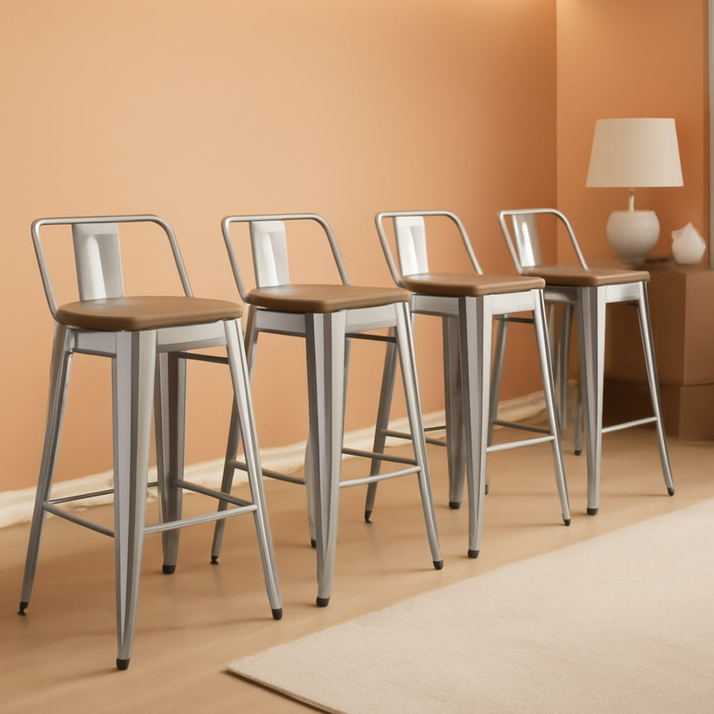 24 Inch Swivel Bar Stools Set Of 4 Counter Height Industrial For Kitchen Island Home