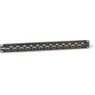 24-Port 1U Cat6A Staggered Feed,-Through Patch Panel Shielded
