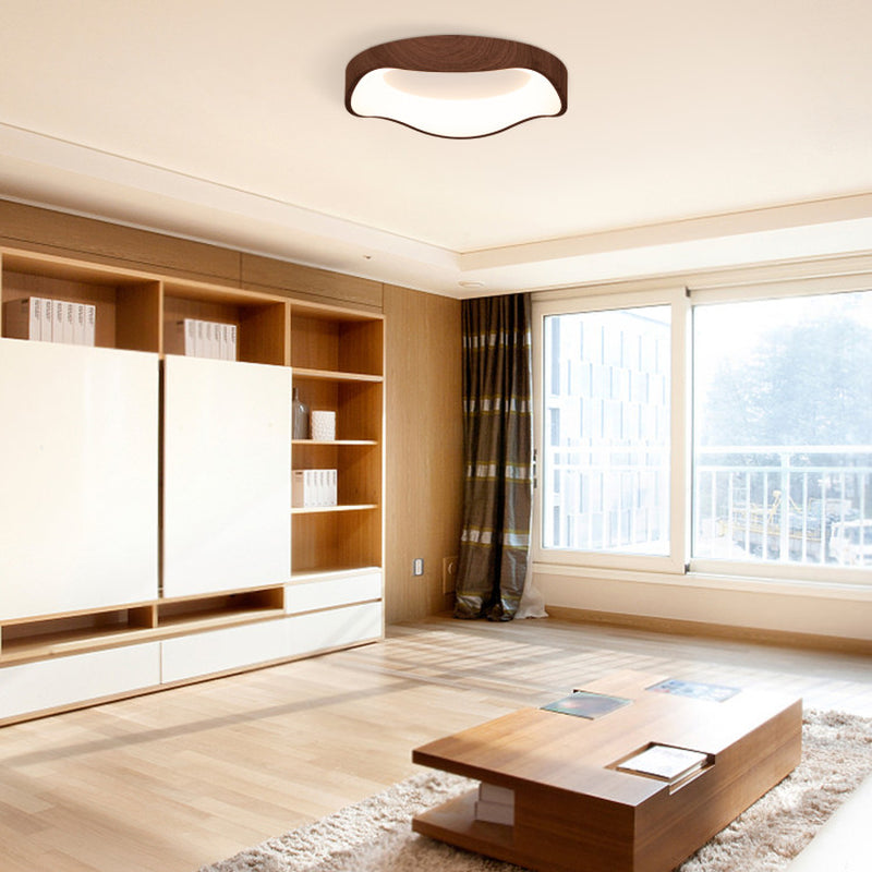 24W Modern LED Ceiling Light With Wood Pattern For Living Room Energy Efficient Lighting