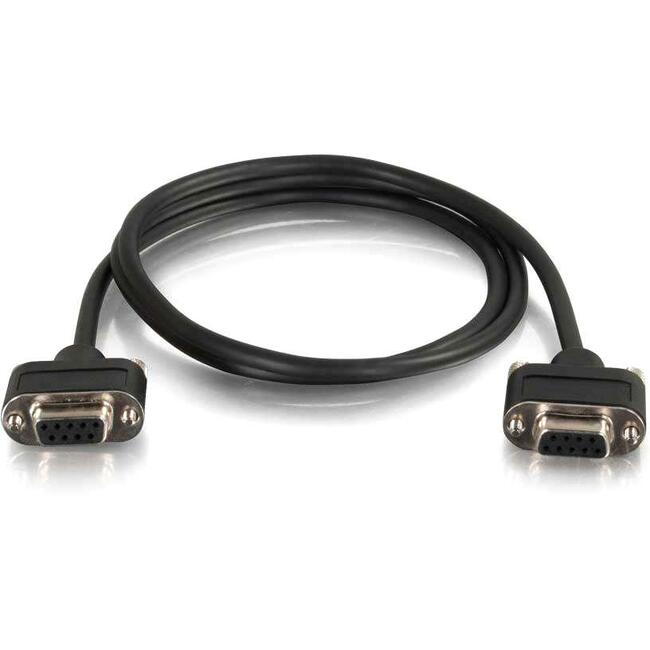 25Ft Serial Rs232 Db9 Cable With Low Profile Connectors F/F - In-Wall Cmg-Rated