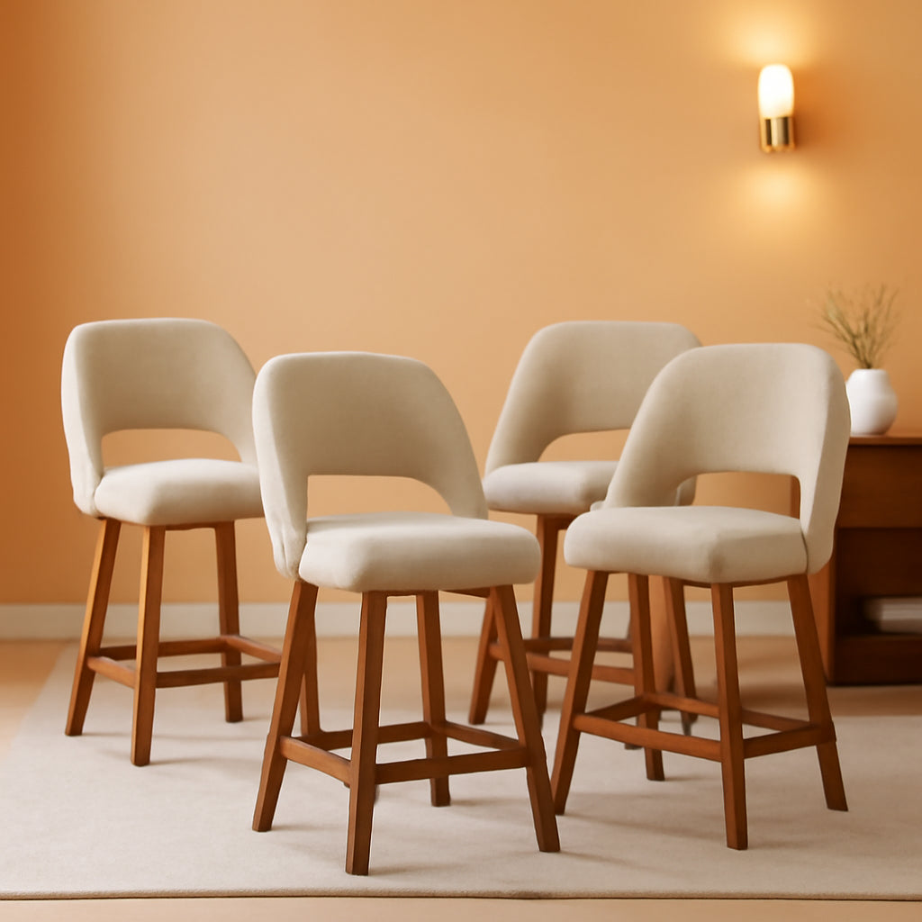 26 Inch Counter Height Bar Stools Set Of 4 In Oatmeal