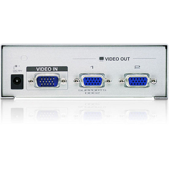 2Port Video Splitter W/ Support,Up To 1280 X 1024