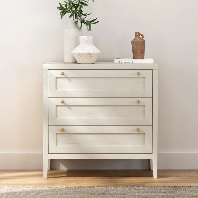 3 Drawer Dresser With Wide Chest Storage For Bedroom