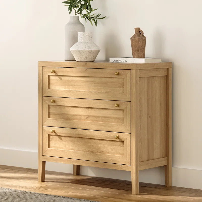3 Drawer Dresser With Wide Chest Storage For Bedroom