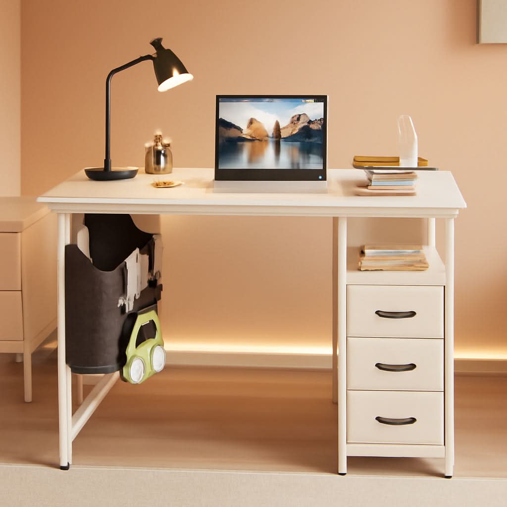 32-Inch Vanity Desk With Fabric Drawers For Small Space