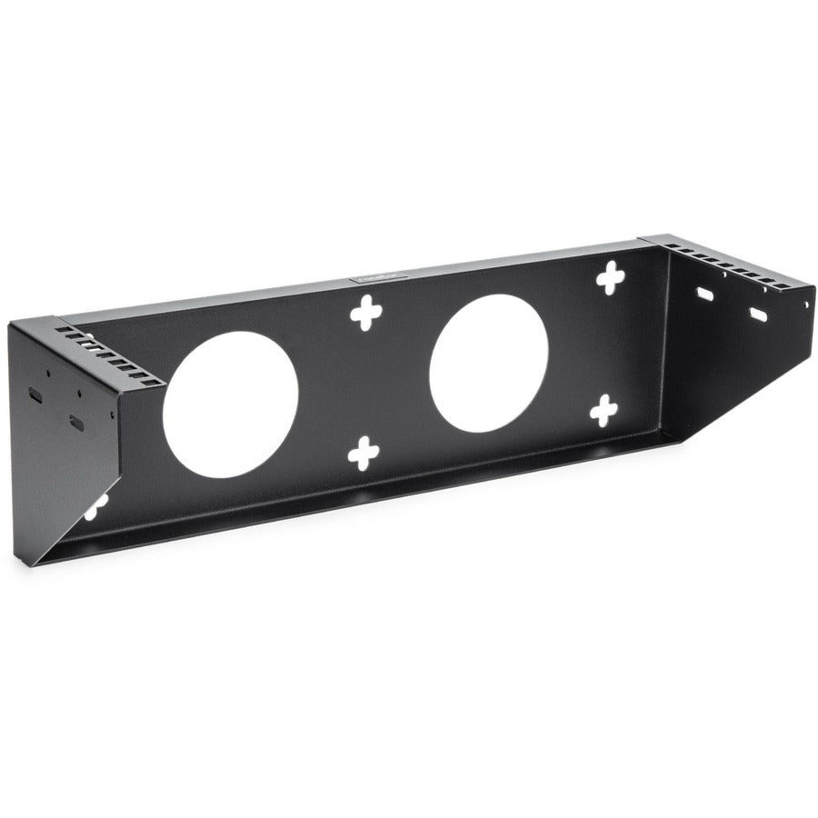 3U 19in Steel Vertical Wall Mount Rack Bracket - Fully assembled with cage screws and