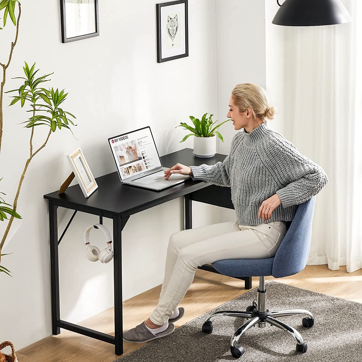 47 Inch Computer Desk For Two Monitors With Storage Bag
