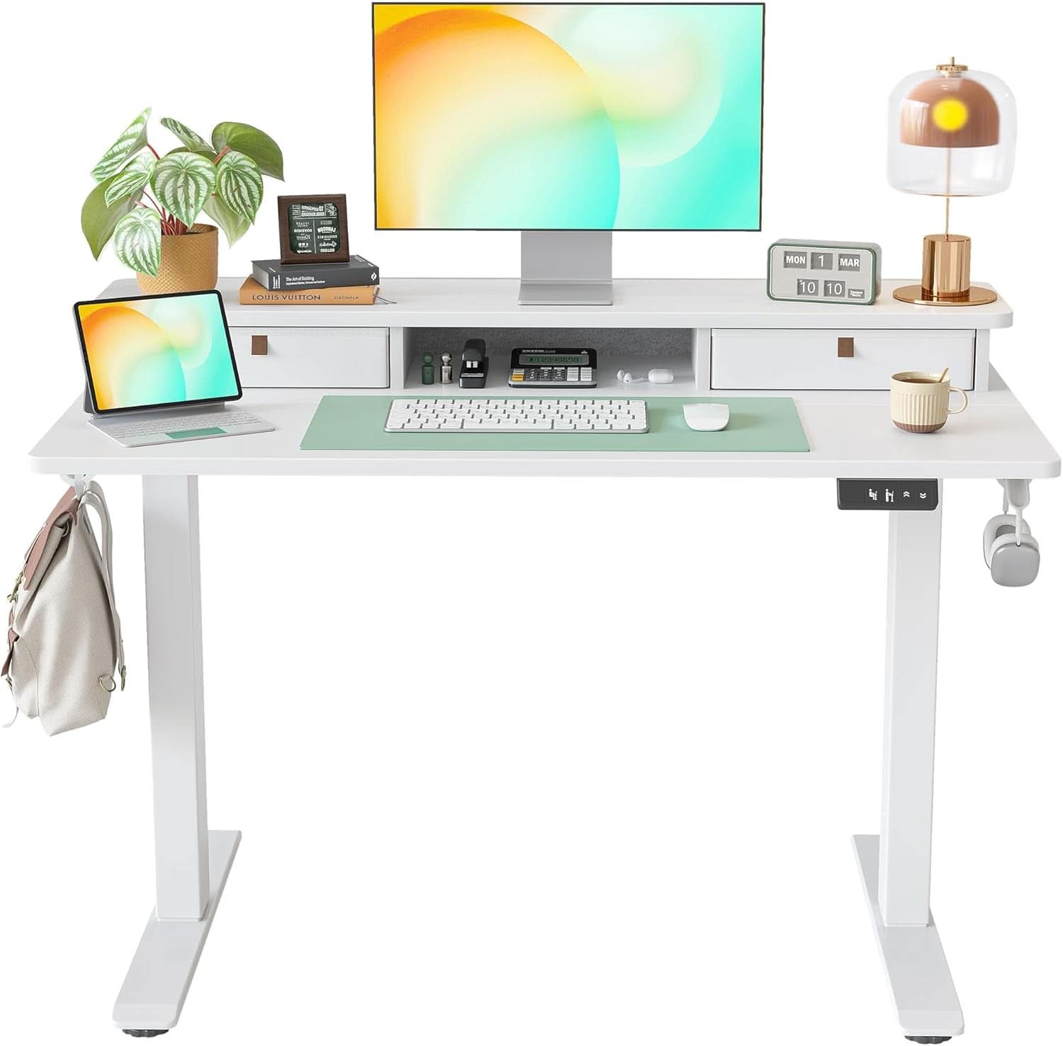 48 X 24 Inch Standing Desk With Drawers Adjustable Height