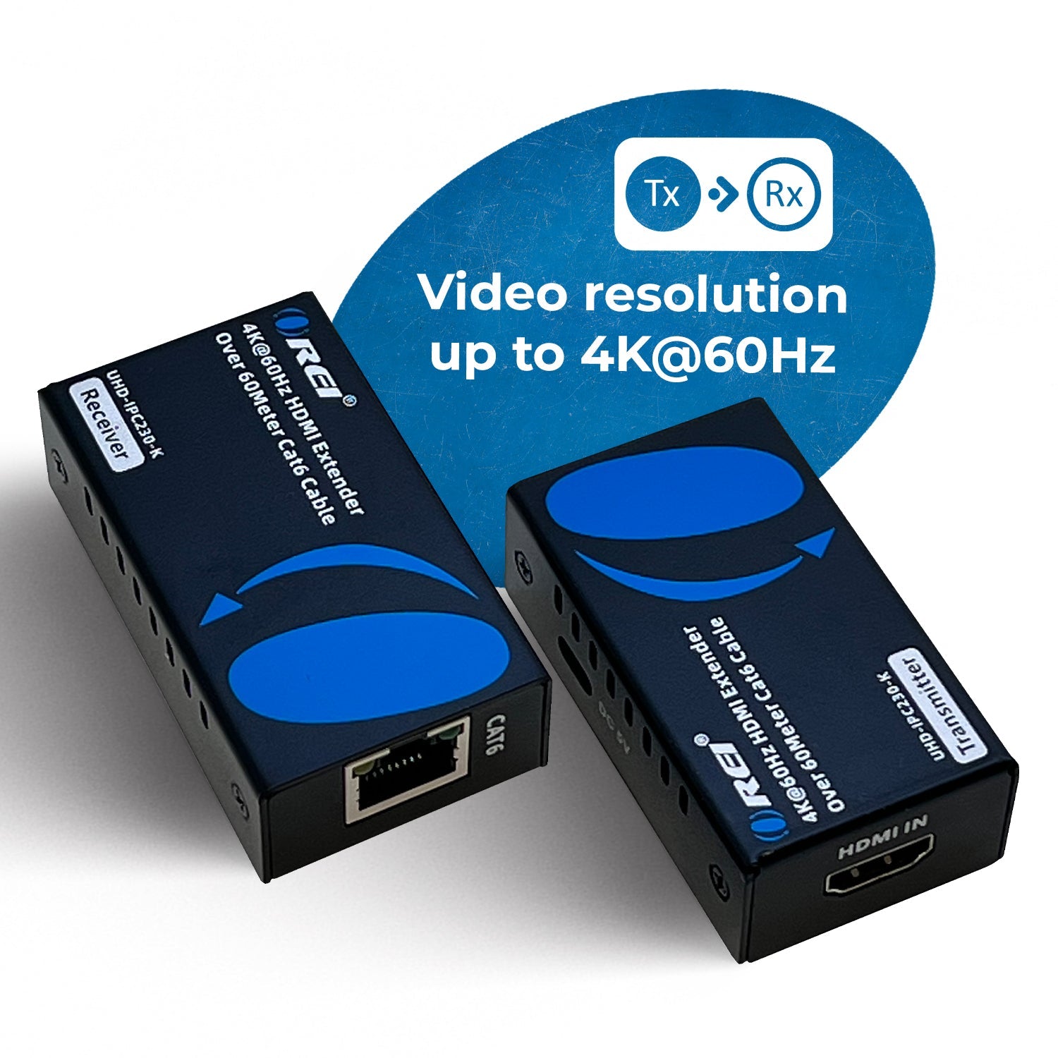 4K HDMI Extender Over CAT6/7 -230 ft -IR Blaster & Audio Extraction (UHD-IPC230-K)