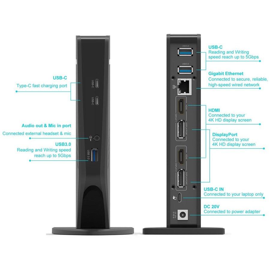 4XEM Audio Forward USB-C Dual 4K with Power Delivery Universal Docking Station