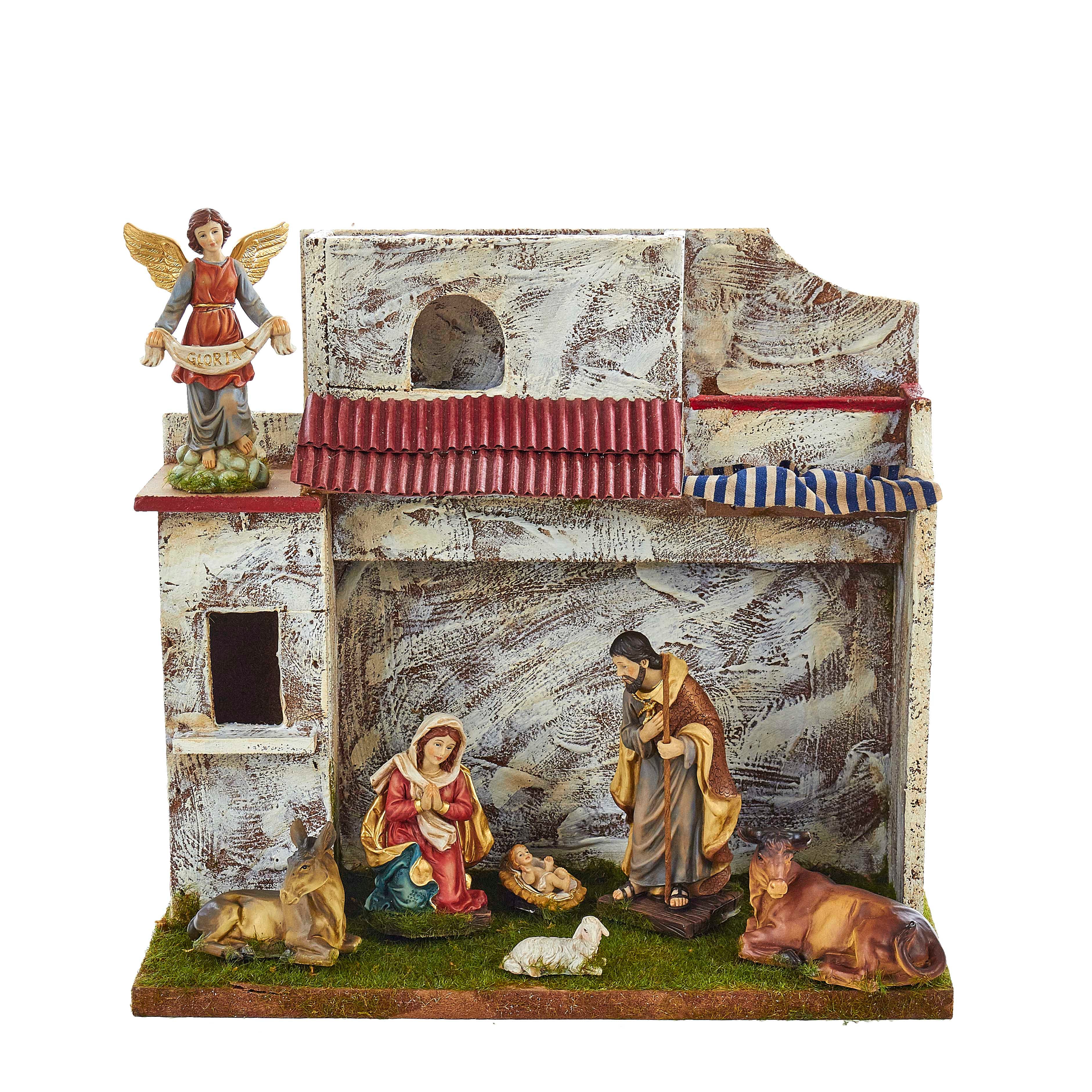 5" Musical Nativity Set with 7 Figures and Stable