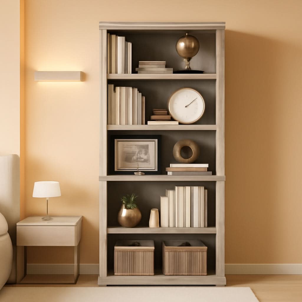 5 Shelf Bookcase 68 Inch Tall Brown Home Office Storage