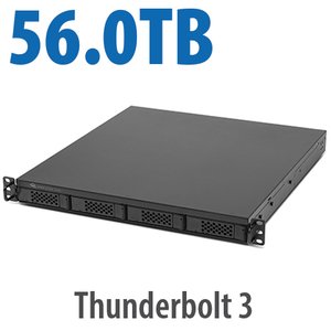 56.0TB (4x2.0TB NVMe + 3x16.0TB HDD) Flex 1U4 4-Bay Rackmount Thunderbolt Storage,