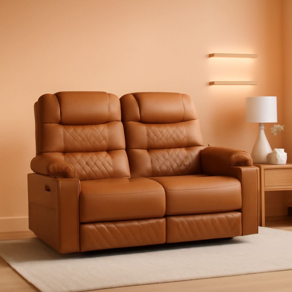 56.3 Inch Power Loveseat Recliner With Heat And Vibration
