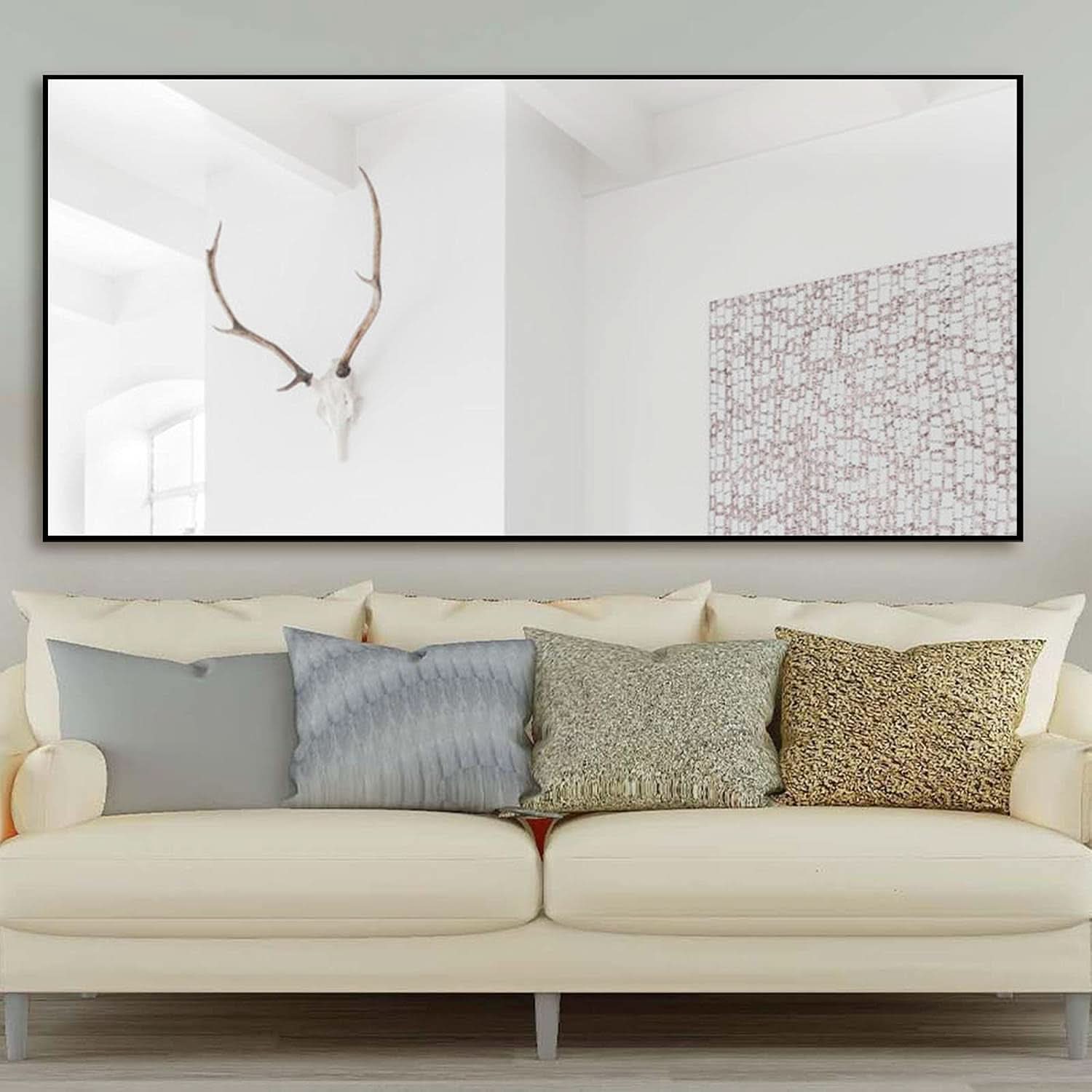 71 Inch By 32 Inch Full Length Mirror Black Aluminum Frame