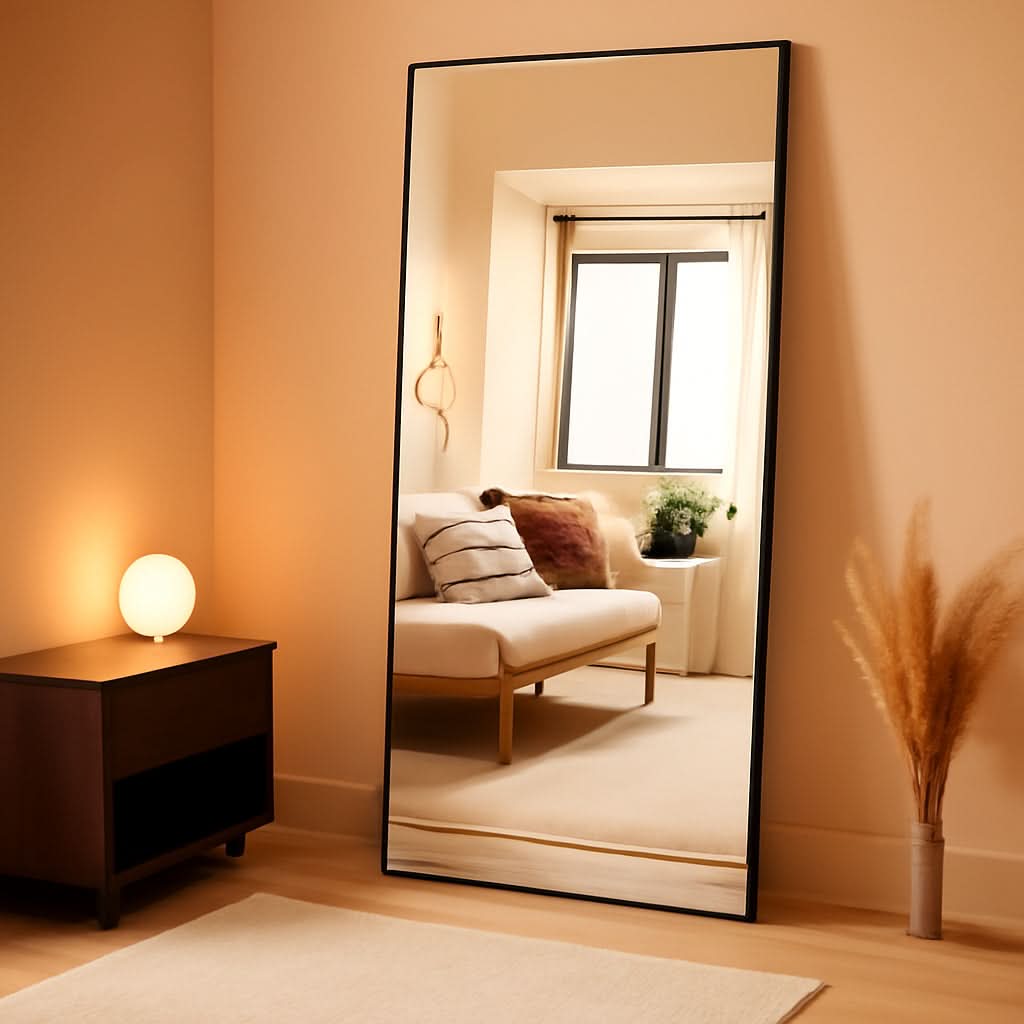 71 Inch By 32 Inch Full Length Mirror Black Aluminum Frame