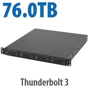 76.0TB (4x4.0TB NVMe + 3x20.0TB HDD) Flex 1U4 4-Bay Rackmount Thunderbolt Storage,