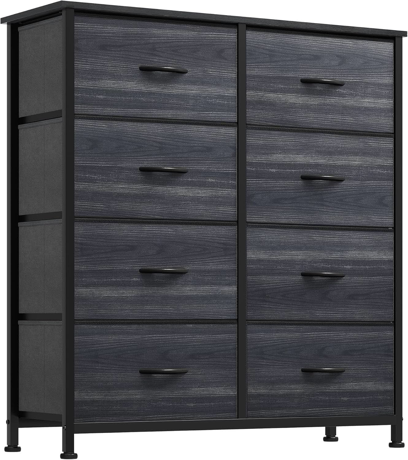 8 Drawer Fabric Storage Tower With Wooden Top For Home