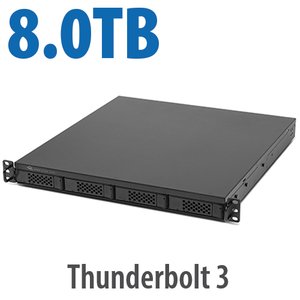 8.0TB (4x2.0TB NVMe) Flex 1U4 4-Bay Rackmount Thunderbolt Storage, Docking & PCIe