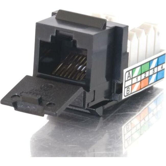90Anddeg; Cat5E Rj45 Utp Keystone Jack - Black