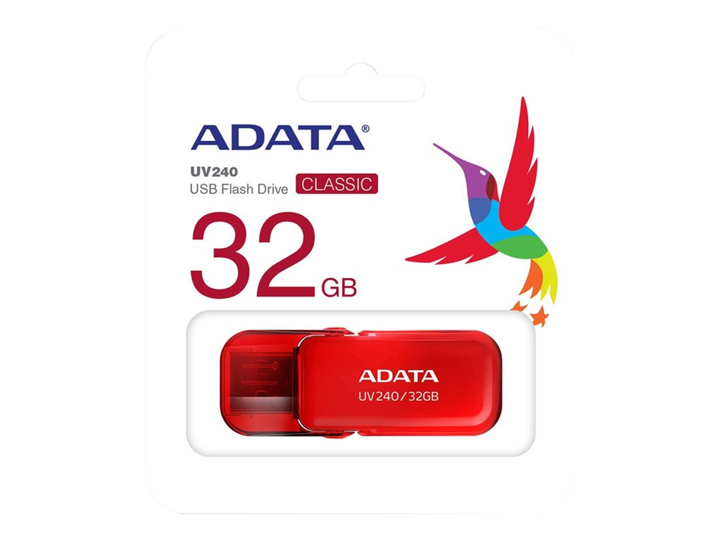 ADATA UV240 - USB flash drive - 32 GB - USB 2.0 - red