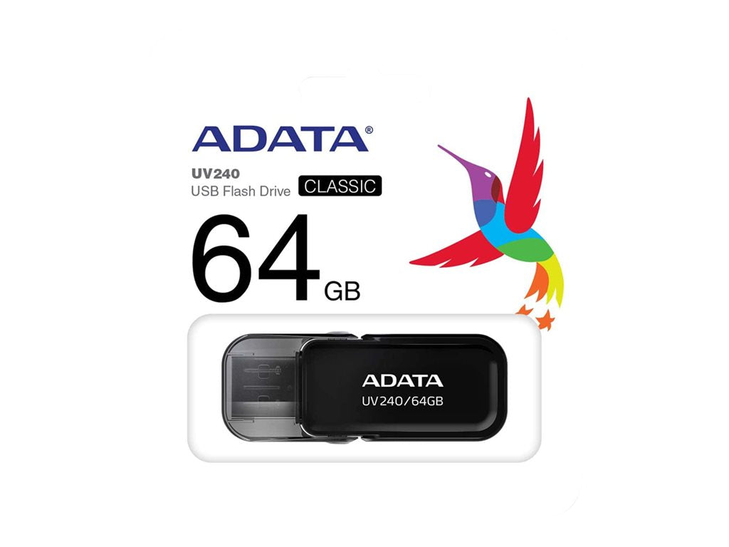 ADATA UV240 - USB flash drive - 64 GB - USB 2.0 - black