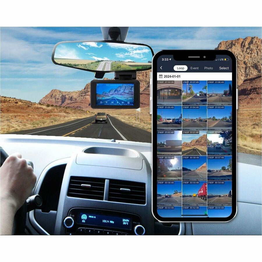 ADESSO Orbit ORBITD220 Dual-Channel Dashcam with OrbitVision AI Safety Alerts