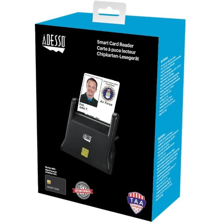 ADESSO TAA CAC USB DESKTOP SMART CARD READER, WORKS FOR WINDOWS AND MAC