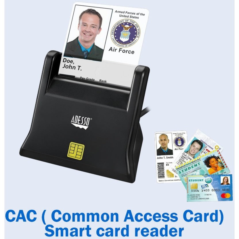 ADESSO TAA CAC USB DESKTOP SMART CARD READER, WORKS FOR WINDOWS AND MAC