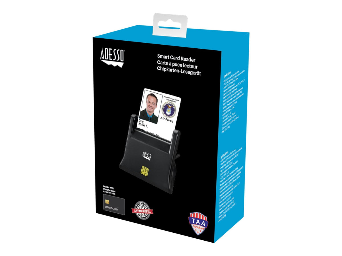ADESSO TAA CAC USB DESKTOP SMART CARD READER, WORKS FOR WINDOWS AND MAC