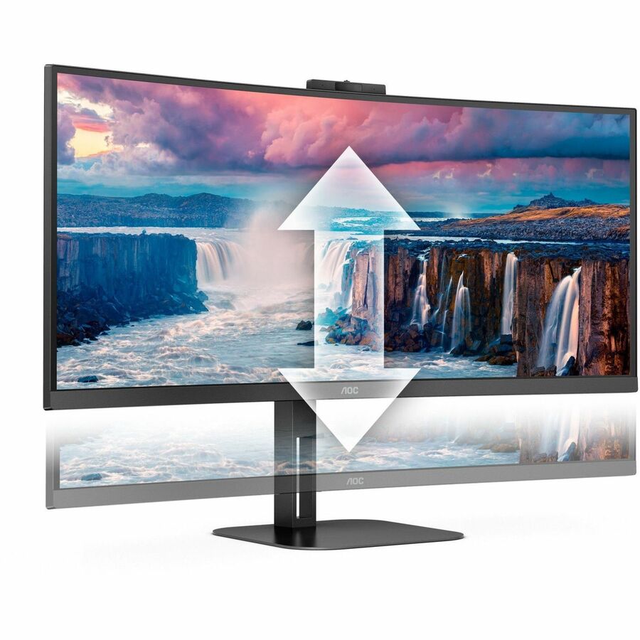 AOC CU34V5CW 34" Class Webcam UW-QHD Curved Screen LED Monitor - 21:9 - Black