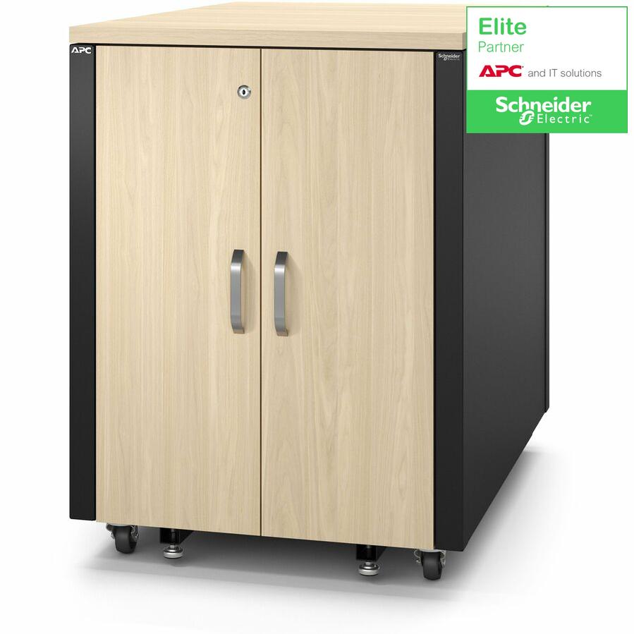 APC by Schneider Electric NetShelter Soundproof, 17U, Server Rack Enclosure, 120V, Maple