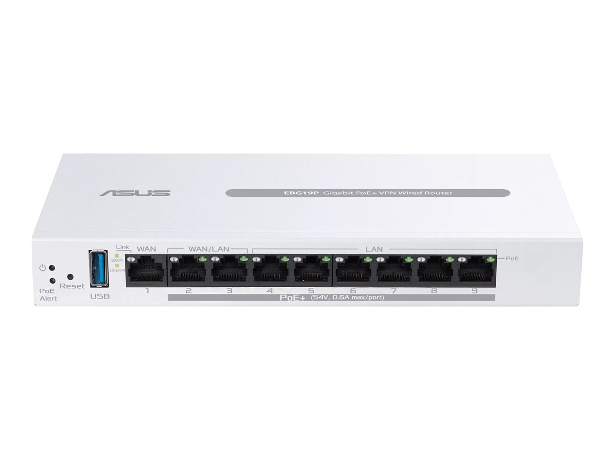 ASUS ExpertWiFi EBG19P Gigabit PoE+ VPN Router with 8 Ports for Business