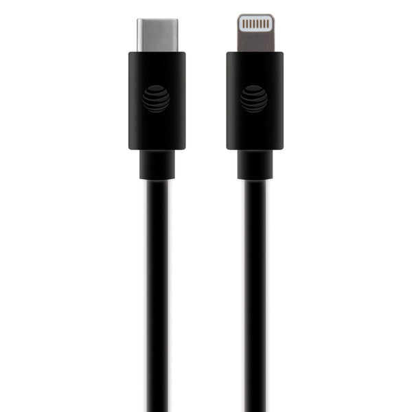 AT&T TCL01-BLK Charge and Sync USB to USB-C Cable with Lightning Connectors, 4